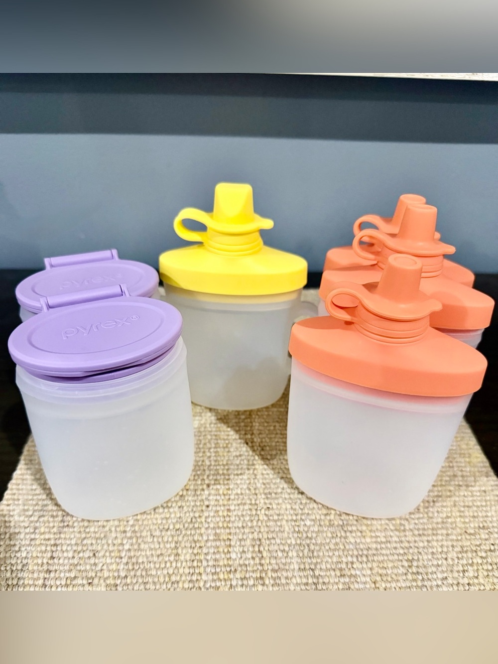 Pyrex Baby Silicone Sippy/Pouch Cup & Snack Cup Bundle – Set of 6, NEW